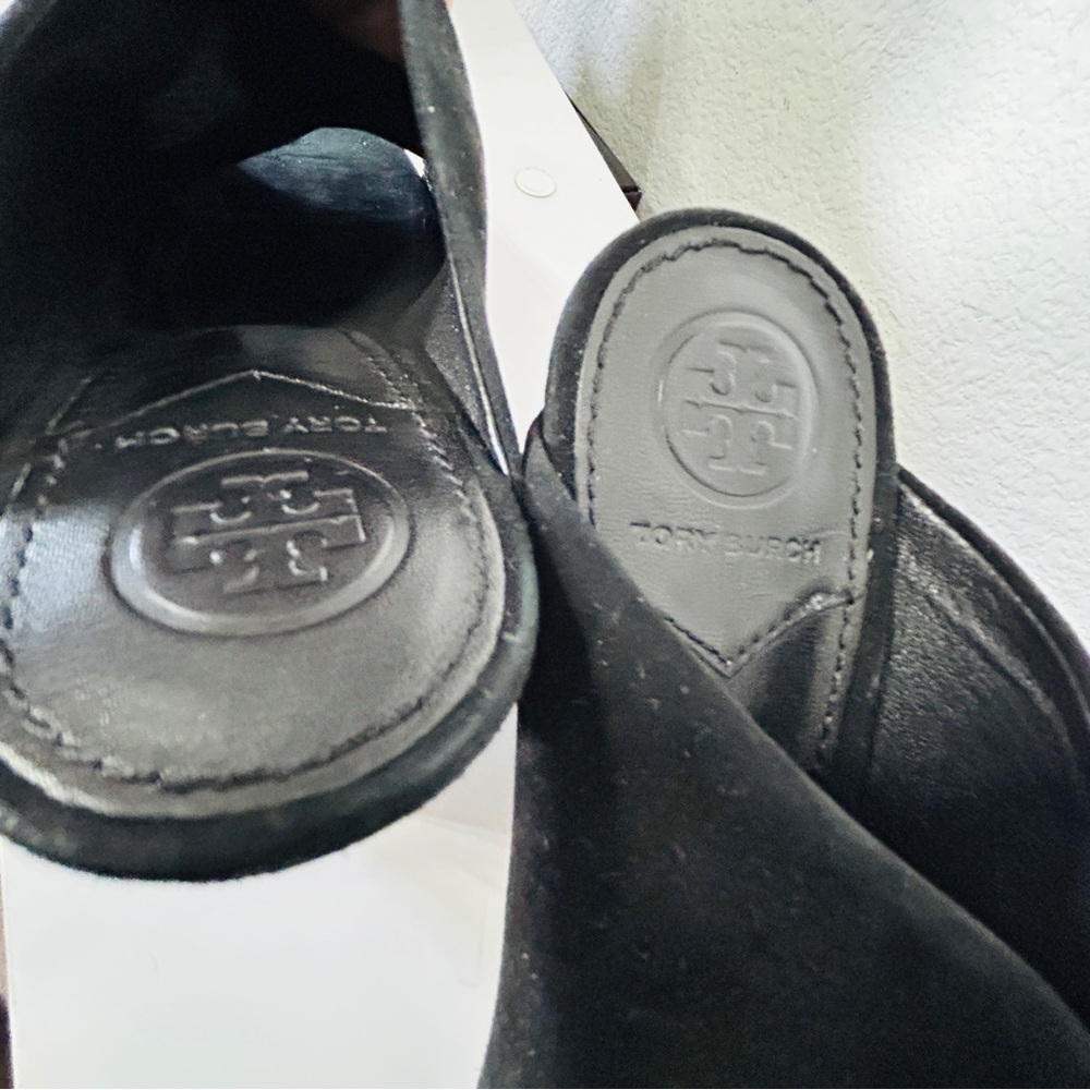 Tory Burch Floral Embroidered Block Heel Slide Sandals In Black 5.5 - Picture 8 of 14